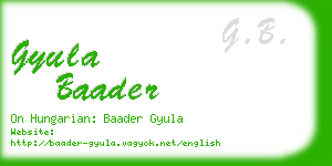 gyula baader business card
